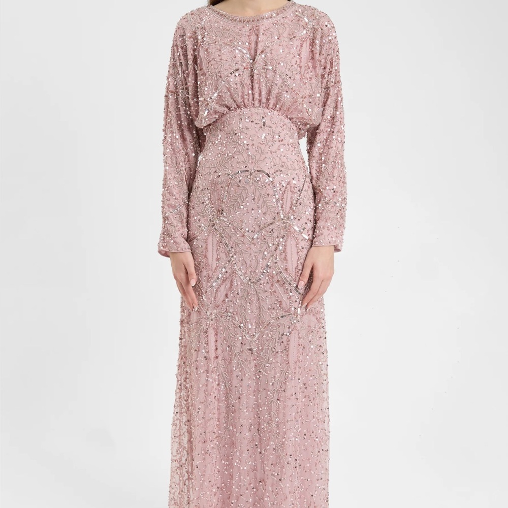 Elma Modest Embellished Sequin Maxi Dress